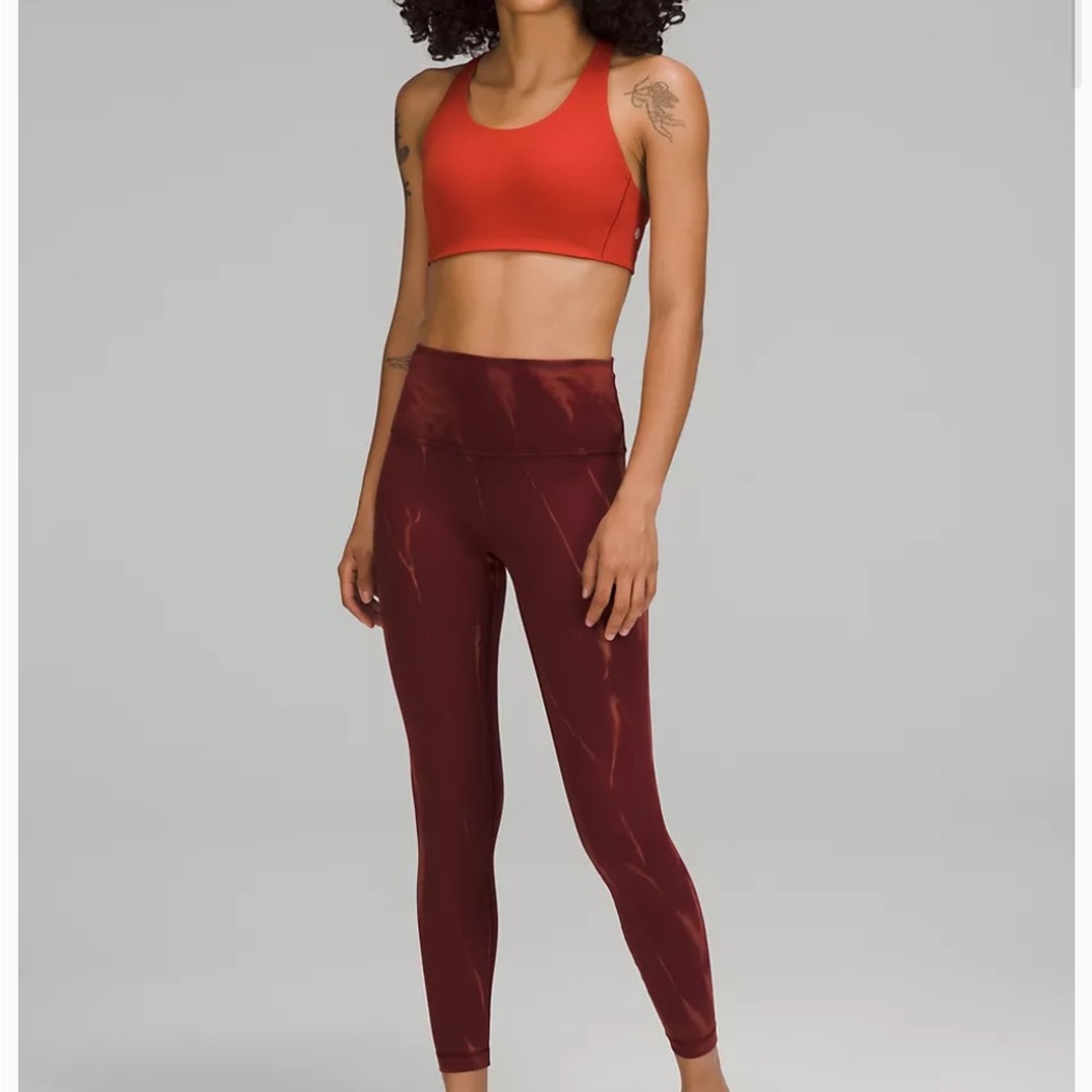 Lululemon Wunder Train HR Crop 23” Fade Color-Red Merlot w/Dye Size-12 NWT - Picture 12 of 12